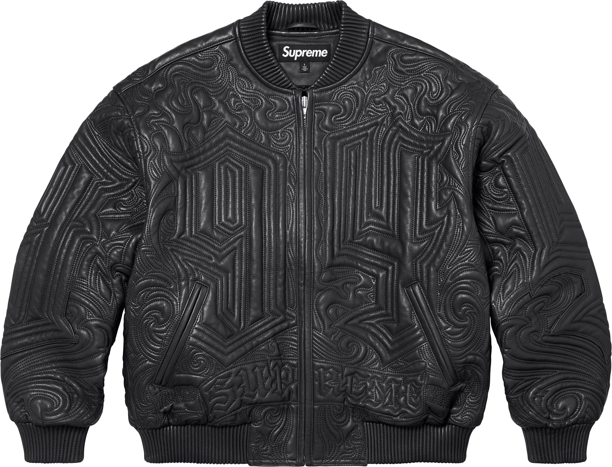 Mister Cartoon Embroidered Leather Jacket view 6
